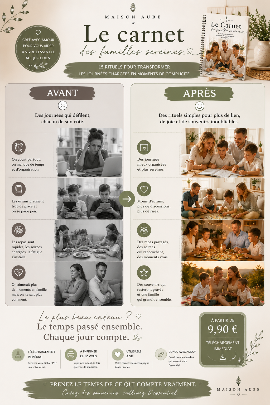 Le Carnet des Familles Sereines – E-book PDF | 15 rituels pour une famille plus unie