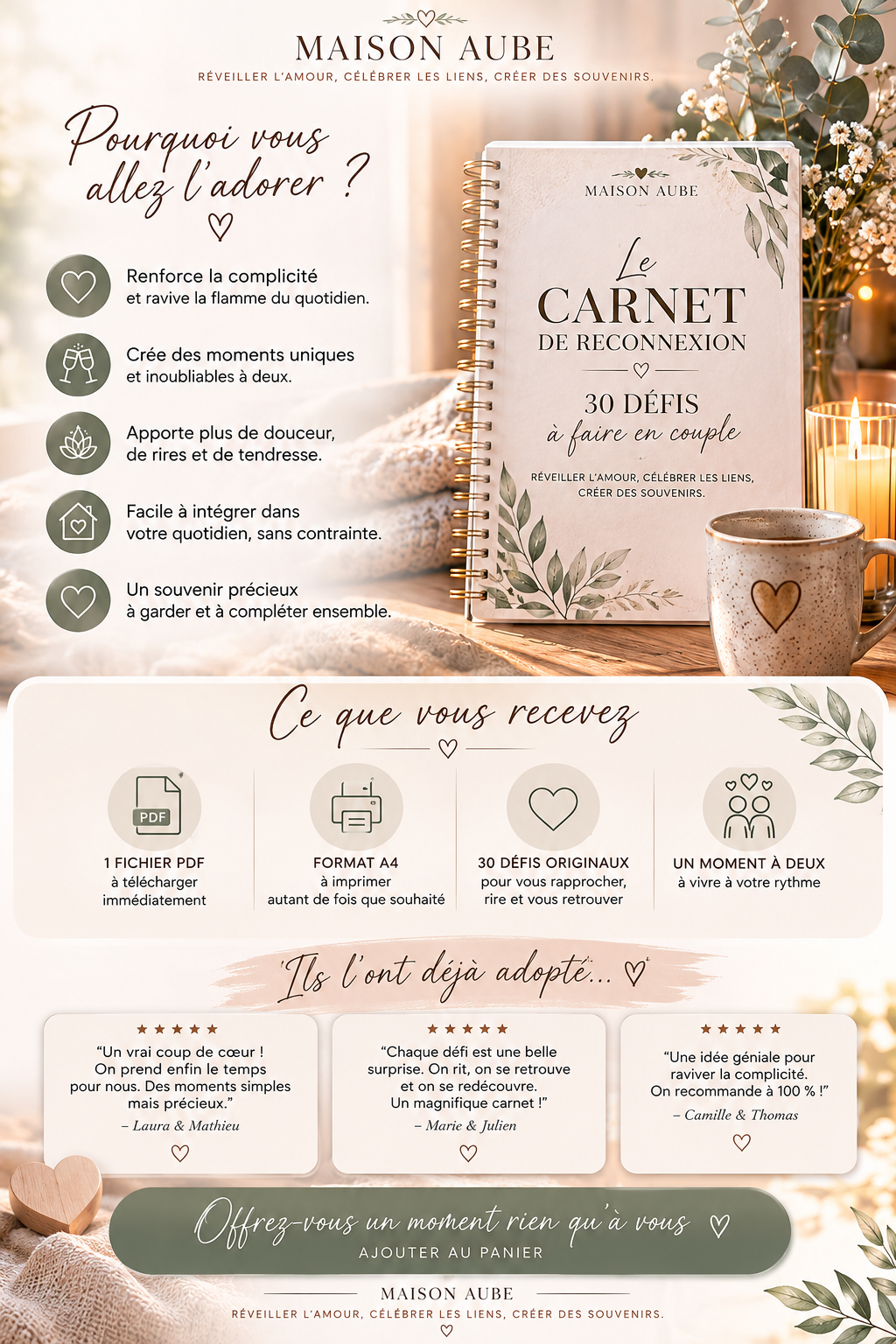 Le Carnet de Reconnexion – 30 défis à faire en couple (PDF A4) – Produit numérique